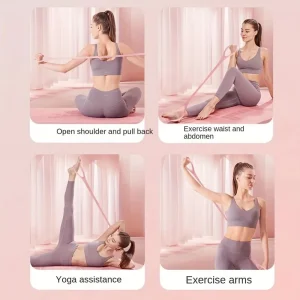 Pilates Resistance Bands with Silicone Coating - Non-Slip Yoga Straps for Home Gym