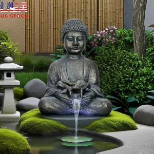 Zen Buddha Outdoor Waterfall Fountain