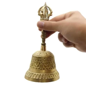 Hand Held  Brass Bell w/ Ergonomic Handle